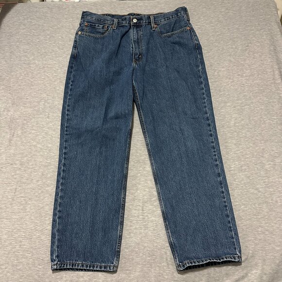 Levis 550 Jeans Mens 38x29 Relaxed Straight Blue Medium Wash 100% Cotton Denim - Picture 1 of 16